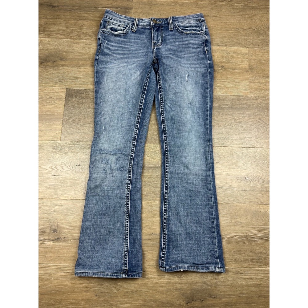 BKE Stella Bootcut Jeans 26R Medium Wash Distressed Low Rise Denim